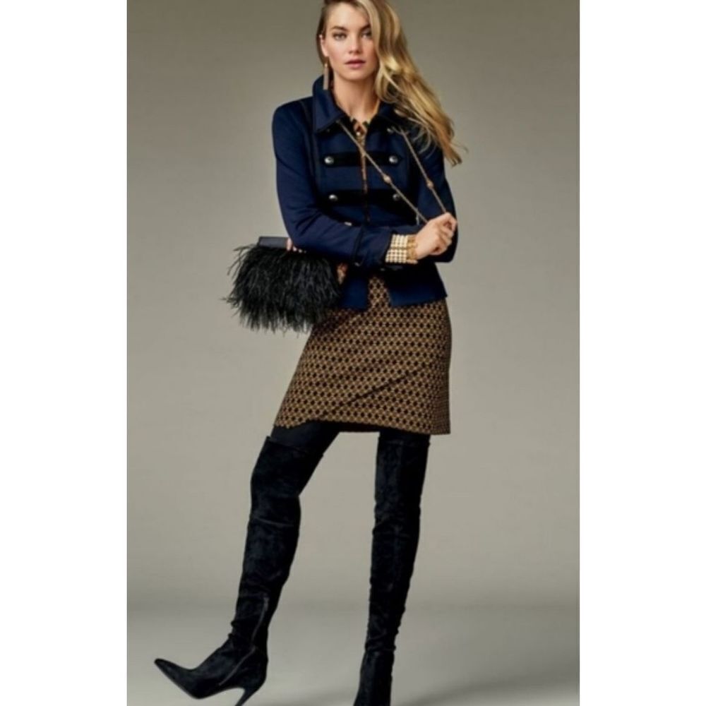 CAbi skirt Standout Kensington Proper Medallion Pointe shirt sz Large